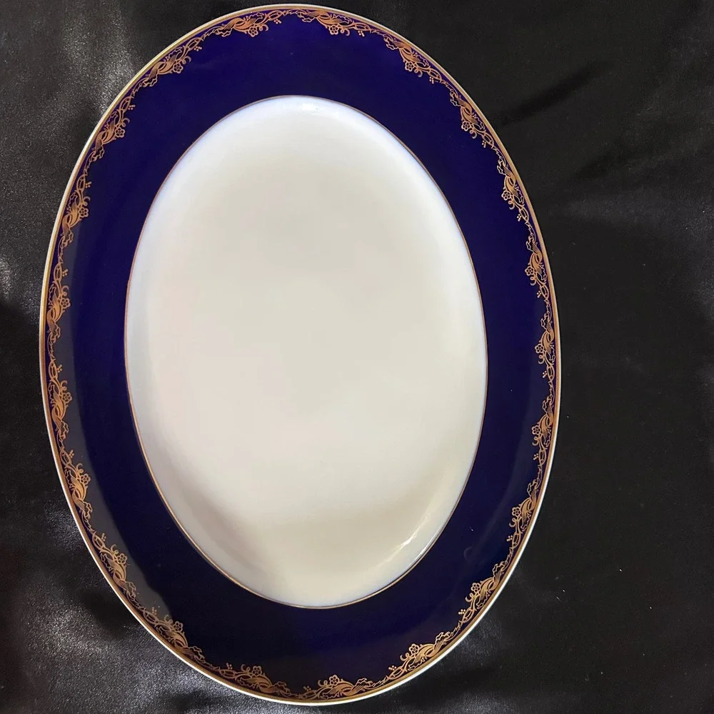 Rosenthal Classic Rose Frederick the Great Cobalt Gold Oval Platter 12.5